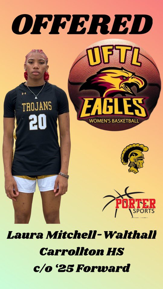 Laura (LJ) Mitchell-Walthall. (@janiah_laura) on Twitter photo I want to give a huge thanks to <a href="/AJemperrie/">Alberto Jemperrie</a> & <a href="/uftl_wbb/">UFTL Women's Basketball</a> for believing in me and offering me a scholarship to continue my basketball career. I am extremely excited and blessed to be in this position. ππΎππΎππΎ
<a href="/HoopsTrojan/">Carrollton Trojans WBB</a> <a href="/PGH_Georgia/">Prep Girls Hoops Georgia</a> <a href="/KyleSandy355/">Kyle Sandy</a> <a href="/PorterSports1/">Porter Sports</a> <a href="/Trojan_Sports/">TrojanSports</a> I want to give a huge thanks to <a href="/AJemperrie/">Alberto Jemperrie</a> & <a href="/uftl_wbb/">UFTL Women's Basketball</a> for believing in me and offering me a scholarship to continue my basketball career. I am extremely excited and blessed to be in this position. ππΎππΎππΎ
<a href="/HoopsTrojan/">Carrollton Trojans WBB</a> <a href="/PGH_Georgia/">Prep Girls Hoops Georgia</a> <a href="/KyleSandy355/">Kyle Sandy</a> <a href="/PorterSports1/">Porter Sports</a> <a href="/Trojan_Sports/">TrojanSports</a>