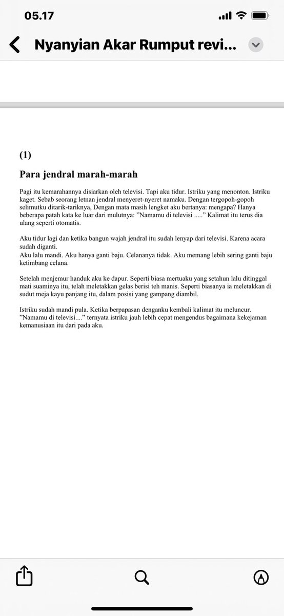 (1) Puisi ini tentang percakapan mbak Pon dan Thukul. Insting politik mbak Pon sangat kuat dan jitu bahwa Thukul akan jadi sasaran para jendral yang marah-marah