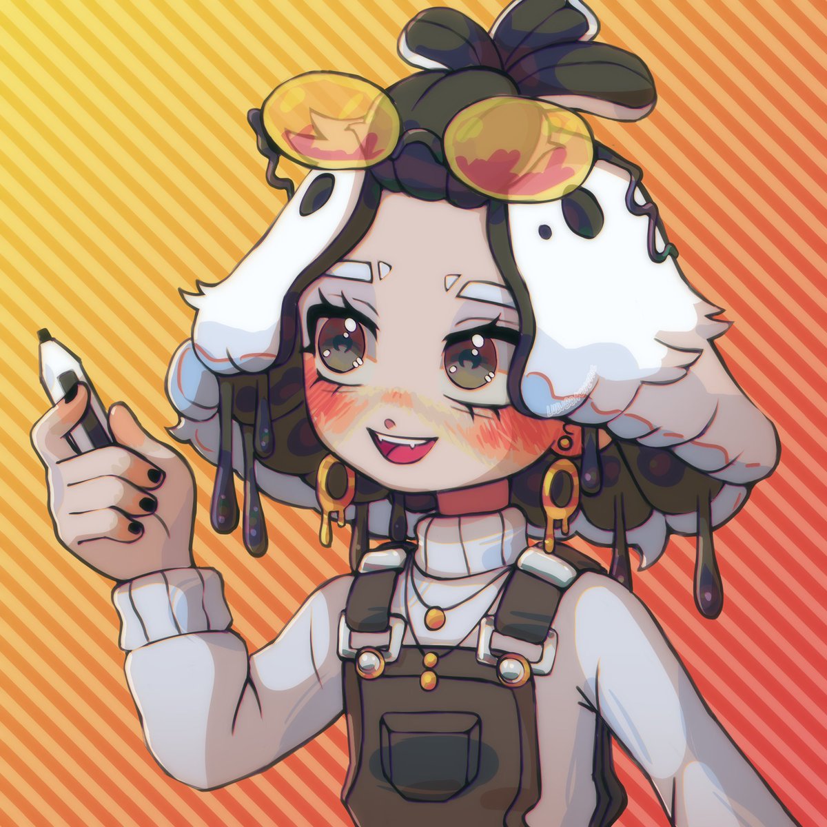 Fanart Friday doodle done! Art is for <a href="/Squiiji_3D/">Squiiji 🍄🖌️ | Freelance Artist Fungi</a> !! Please go check them out, they're a very good artist and give great art and design advice! 🧡