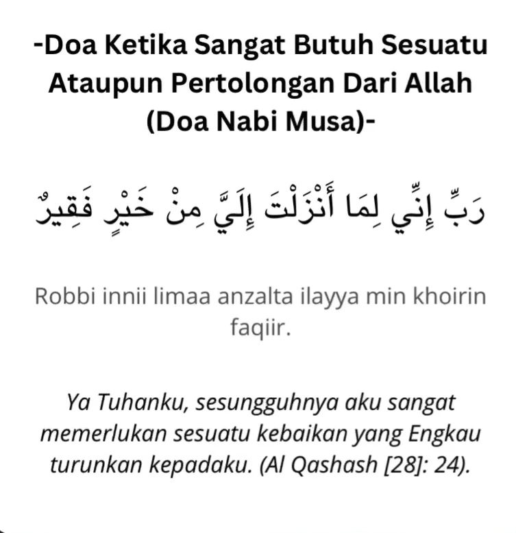 Doa Nabi Musa