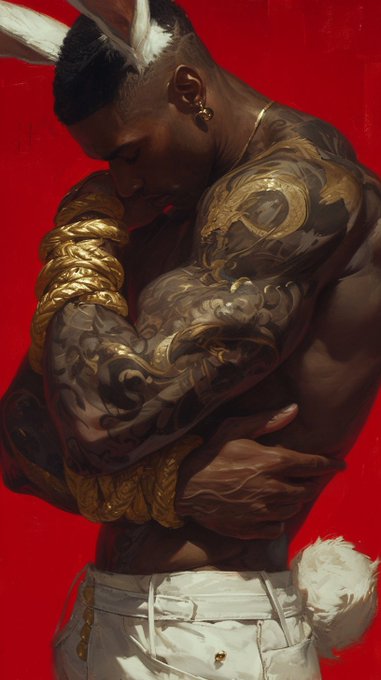 &ldquo;Here To Serve&rdquo; 🪢🐰🧍🏾&zwj;♂️🐰🪢 #nijijourneyv6  #midjourneyV6  #AIart  #aimen https://t.co/ol9PXwbWk8<a href="/tag/nijijourneyv6"class="tags">#nijijourneyv6</a><a href="/tag/midjourneyv6"class="tags">#midjourneyV6</a><a href="/tag/aiart"class="tags"><span>#aiart</span></a><a href="/tag/aimen"class="tags"><span>#aimen</span></a>