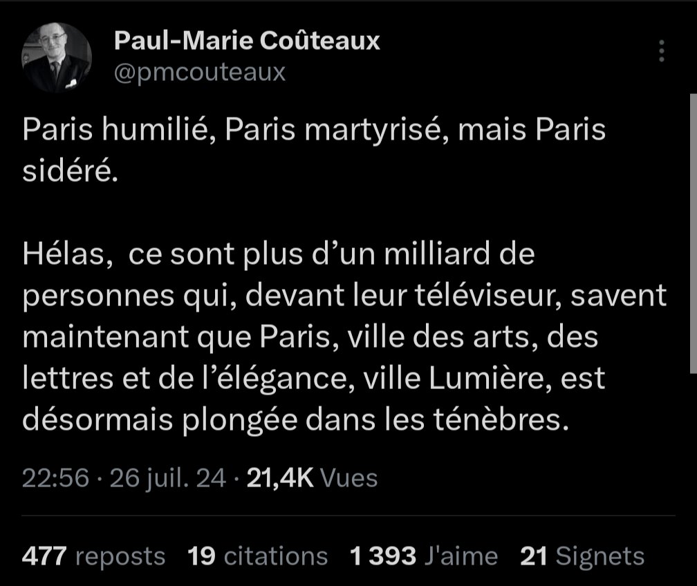 vinceflibustier's tweet photo. N'hésitez pas à me coller sous ce tweet des réactions de gens choqués par la cérémonie ça me fait beaucoup rire je fais une collection 😅 https://t.co/Oc4lssm3ls