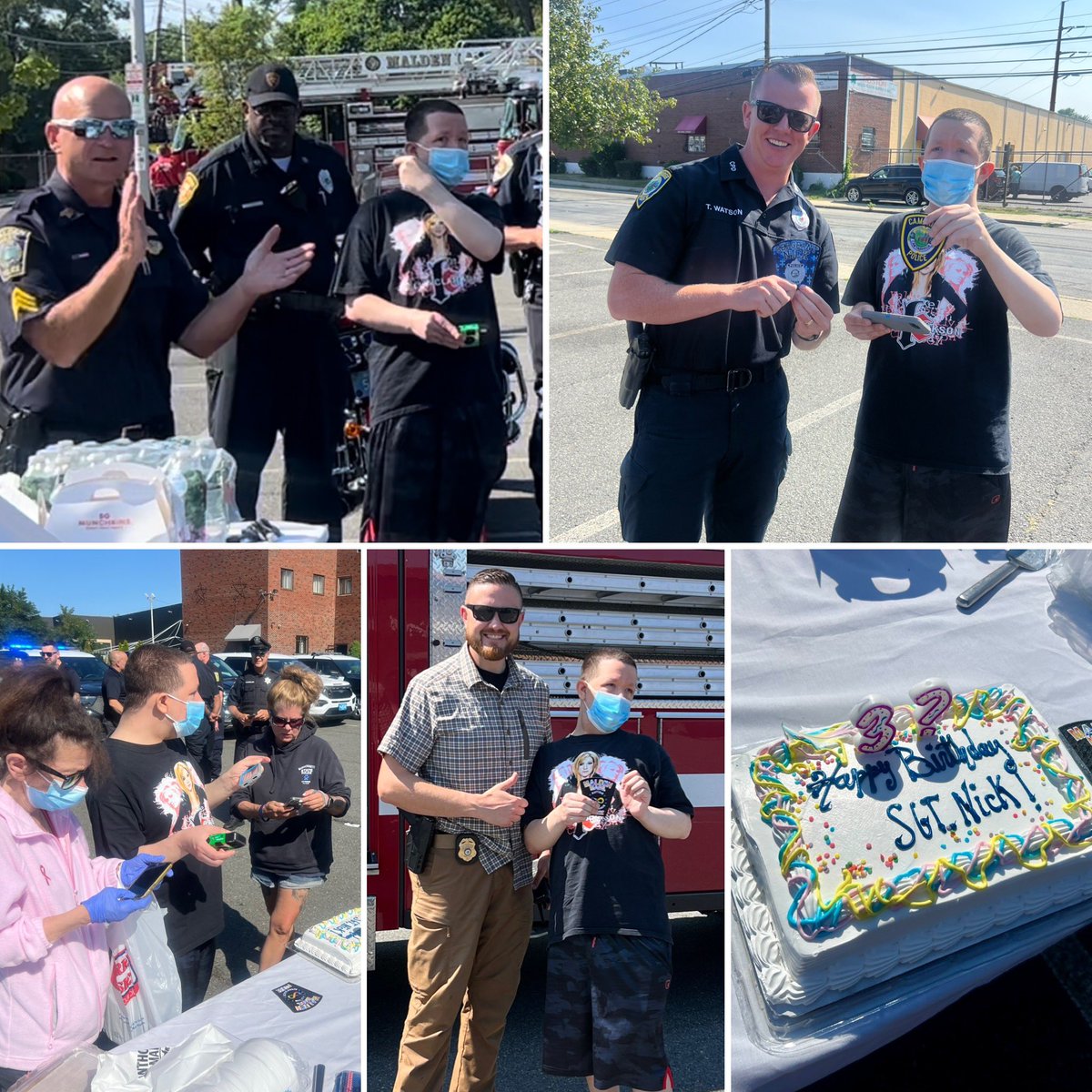 MaldenPolice's tweet photo. This morning, law enforcement agencies from across the region gathered to honor Nick Reina's birthday. Nick is a devoted supporter of ours and has a passion for police vehicles. Sgt. JP Kelley and Nick's family arranged for a police cruiser convoy in Malden to commemorate this special occasion. We are grateful for the support of all the officers and agencies who attended this momentous celebration.

The MPD is proud to have Nick as one of our biggest fans and wish him a birthday filled with love, laughter, and celebration!