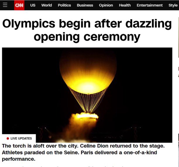 CerfiaFR's tweet image. 🇫🇷🌍 FLASH | La cérémonie des JO de #Paris2024 vue à travers le monde : 

🇪🇸 Marca : "Meilleure cérémonie de l'histoire"
🇺🇸 CNN : "Éblouissant"
🇬🇧 BBC : "Brillamment frénétique"
🇮🇹 Gazzetta dello Sport : "Une superproduction"