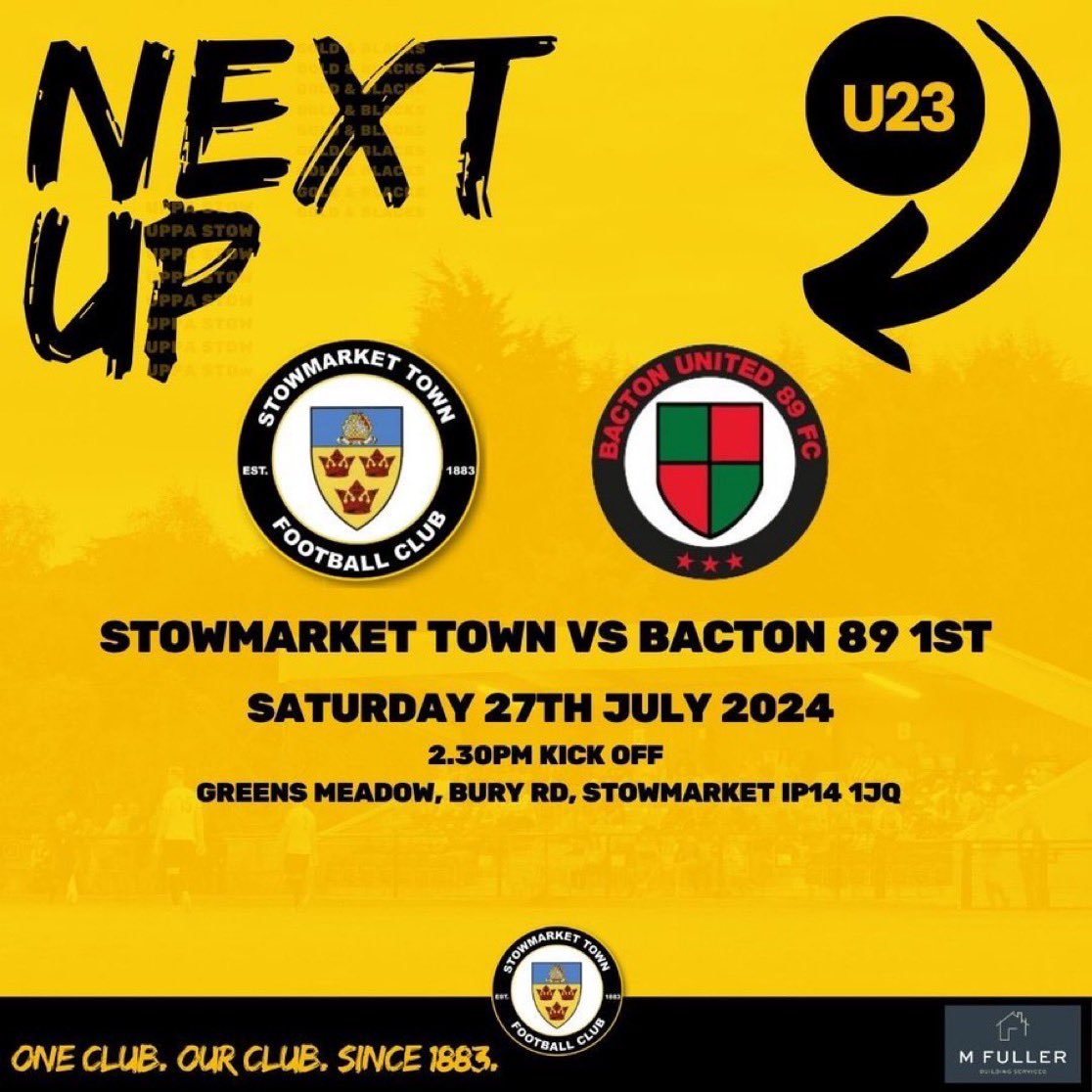 💛🖤 ミ★ 𝘛𝘖𝘋𝘈𝘠! ★彡 🖤💛

While the First team are away, our U23’s are in action at home, taking on <a href="/BactonUnited89/">Bacton United '89</a>. Details below ⬇️⬇️

#OneClubOurClubSince1883