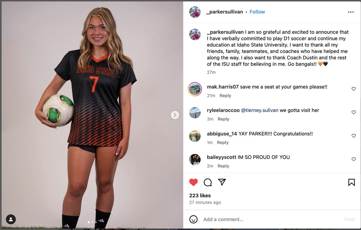 Congratulations <a href="/ParkerSoccer_25/">ParkerSullivanSoccer_2025</a> !! Another player from the Class of 2025 has verbally committed to play college soccer.