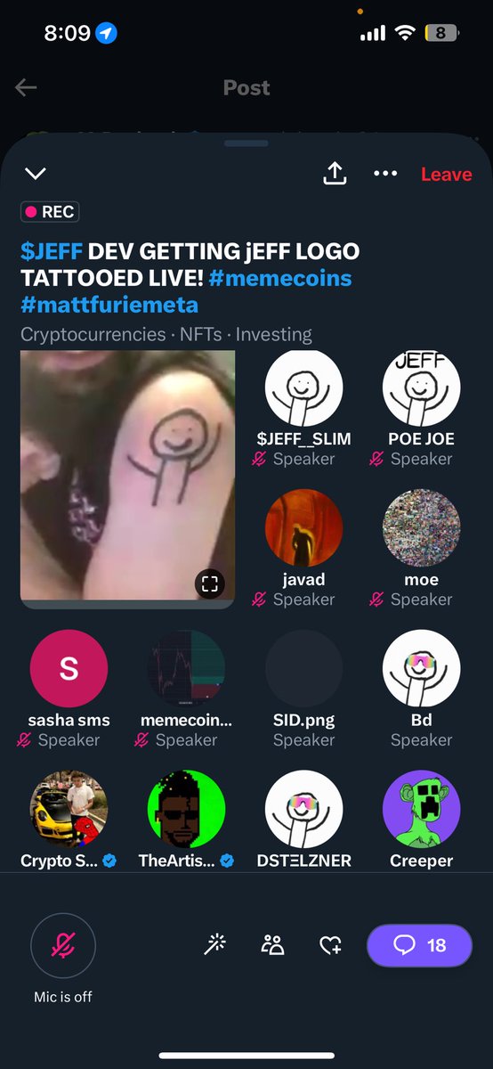 Slimthekid7's tweet photo. @poe_joe1 @mrpunkdoteth I’m 💎 diamond  handing $JEFF TILL WE HIT 1 billion market cap, the reversal is incoming make sure to follow our socials @jEFFbyMattFurie and check out @certifedcooker new tattoo of $jeff https://t.co/RaIVBSBL2U