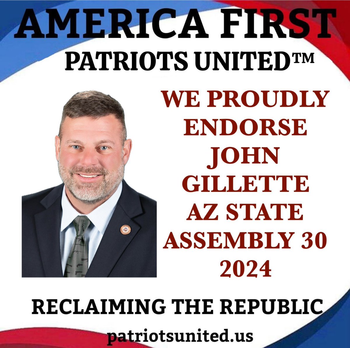BrightEyesAZ's tweet photo. #AZ30 #AZLD30 Get out there to vote on 7/30th primary day for John Gillette @AzRepGillette for #WeThePeople & your voice to be heard by a true #AmericaFirst candidate to reclaim our Constitutional Republic back before it's too late! https://t.co/nxyGLlrfkD