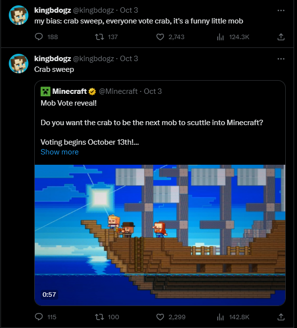 Greatchip_'s tweet photo. Remember that time a minecraft dev tried to rig the vote but it didnt work https://t.co/M7RYYuxgP4