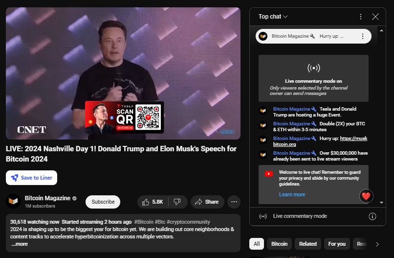 Radadap's tweet photo. @its_bhavuk @elonmusk @YouTube Bitcoin Magazine too https://t.co/JSOYfYhbAX
