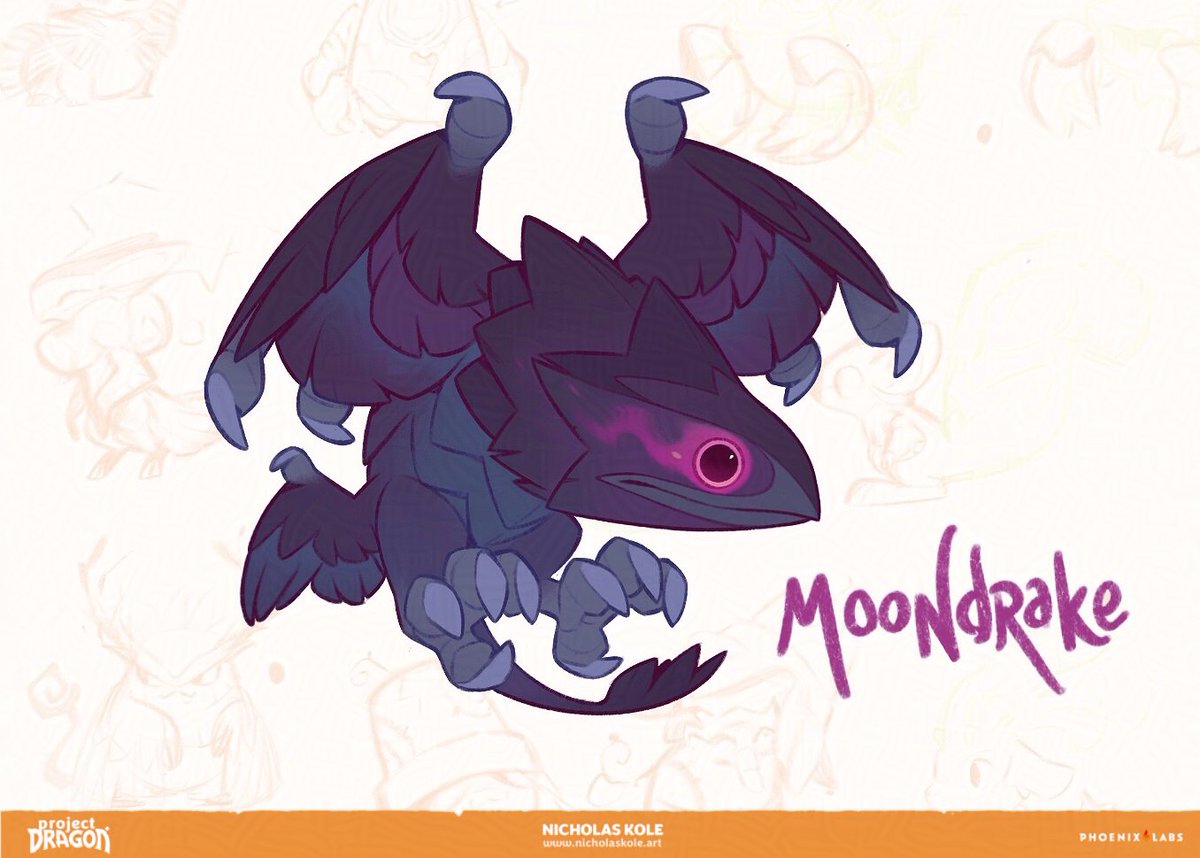 The Moondrake! We love crows in this household, and any chance to work a crow inspired fantasy creature into a project is a chance I'm going to take.
Moondrakes were a nocturnal pet and resident of the spooky forest biome!