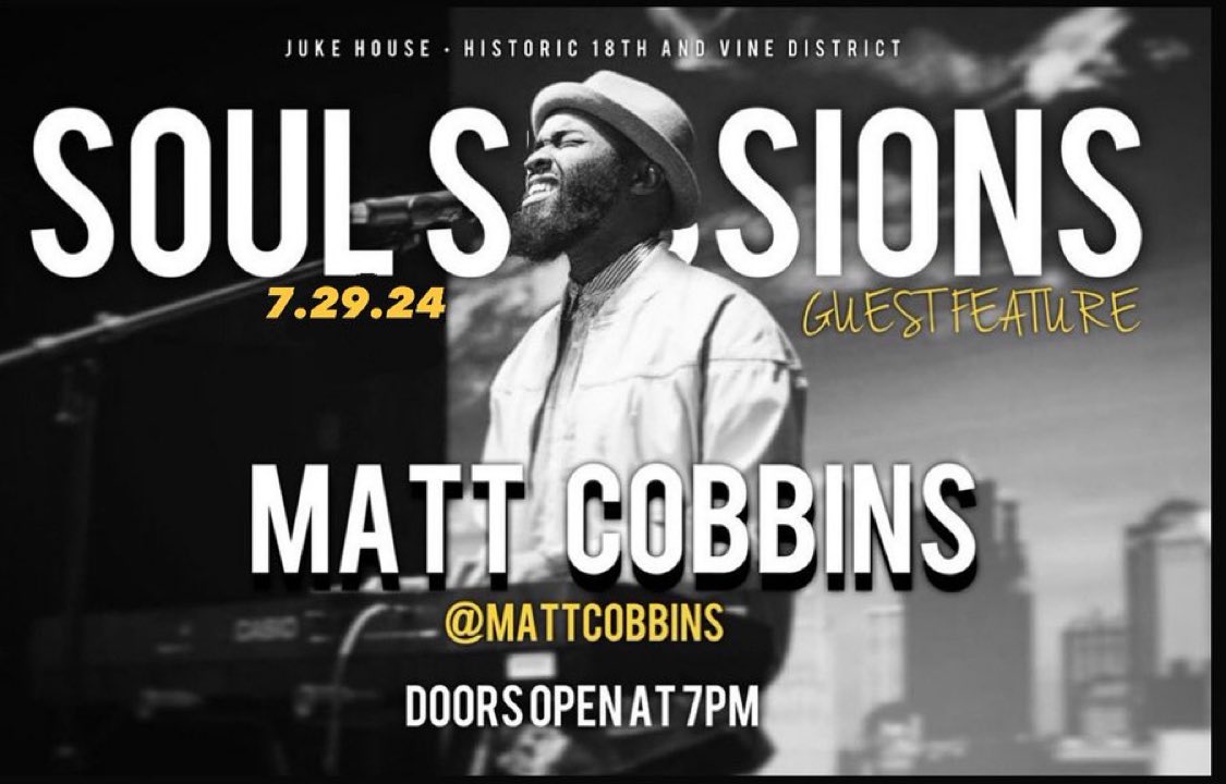 MarksMyBarber's tweet photo. @MattCobbins takeover this Monday at @KcSoulSessions 🔥 🎙️ Come vibe 🙌🏽 Doors open at 7pm 🚪 21+ to enter ‼️ https://t.co/9e5cbZoyWv