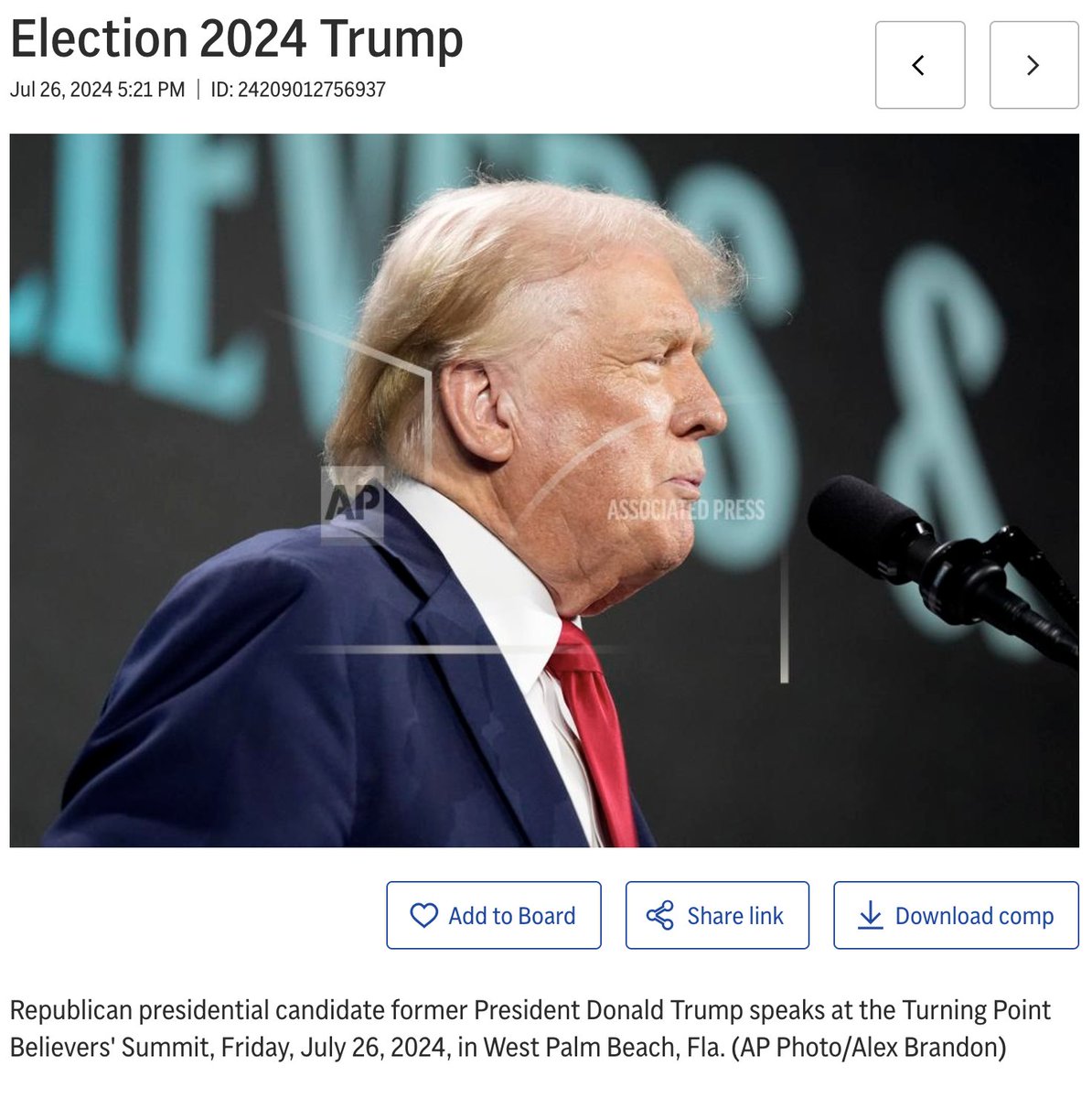 Photograph taken showing Trump's ear today. (via AP)