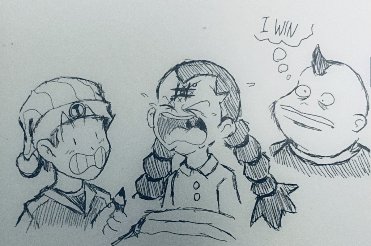 RanenWise's tweet image. Lan &amp;amp; Dex play Tic-Tac-Toe on Yai’s forehead during a sleepover.. (Mayl’s still sleep.)
#MegaManEXE #BattleNetwork