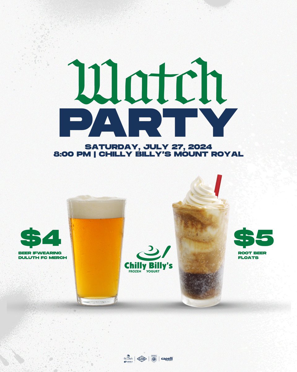 DuluthFC's tweet photo. Join us at @ Chilly Billy’s for our National Semi-Final watch party! 

#DuluthFC #BlueGreens https://t.co/uKJJYKopym
