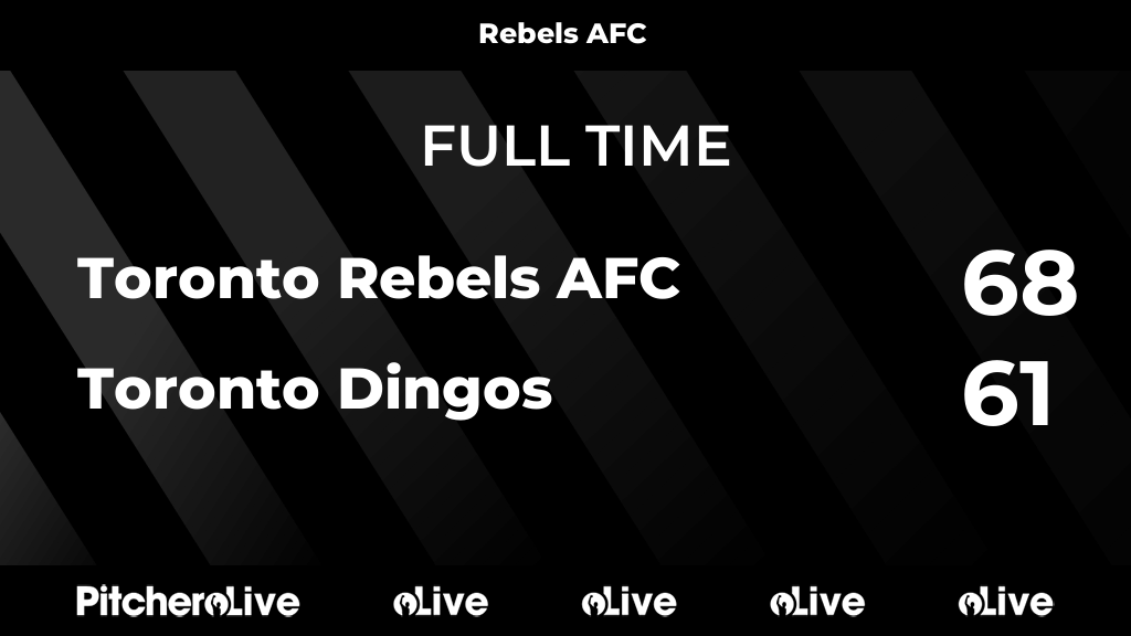 FULL TIME: Toronto Rebels AFC 68 - 61 Toronto Dingos
#TORTOR #Pitchero
pitchero.com/clubs/rebelsto…