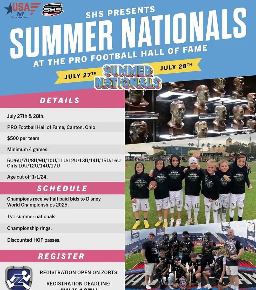 ZortsSpot's tweet photo. Flag Star Football Elite (MD) 13U @ WeDifferent (PA) | Boy's 13U Division C
Tournament Flag Football Youth SHS 
📲 Watch Live : https://t.co/yGrQkkBO95
📅 : 27/07/2024  
⏰ : 04:45 PM 
🏟️ : Field 7
Canton, OH, USA
SHS Youth Flag Football Summer Nationals
Enjoy watching, https://t.co/XzPuaWkYdu