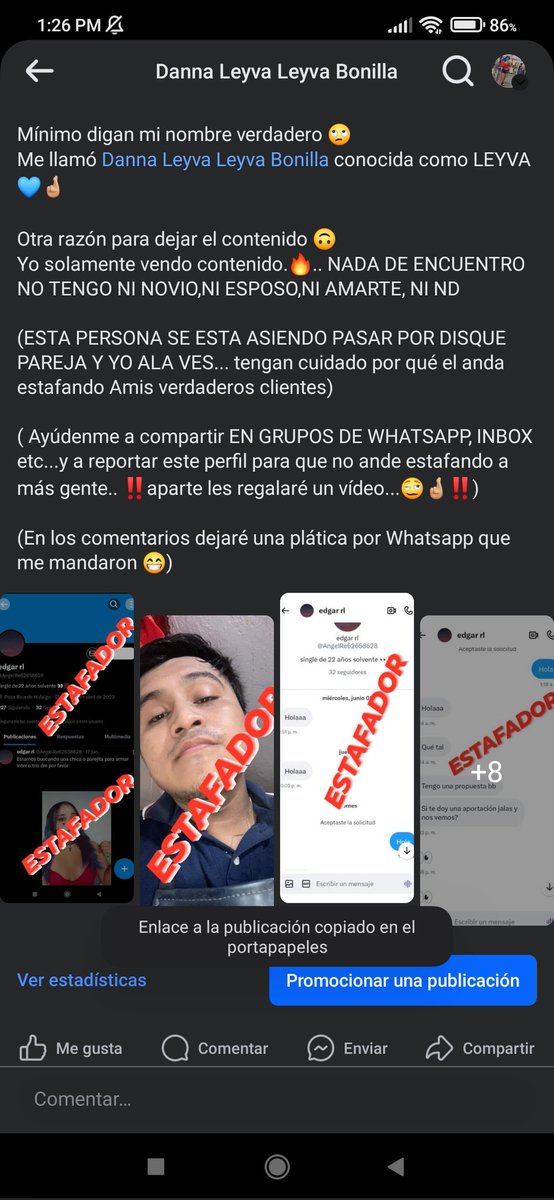 b1_leyva's tweet photo. @MrDabaDu @AngelRe62658628 Me llamó Danna Leyva y esa persona es un estafador se ase pasar por pareja mia para citar a otras chicas y abusar de ellas 🙂 @todos info al (que+52 7822197738) https://t.co/gwlpq5U6Vk