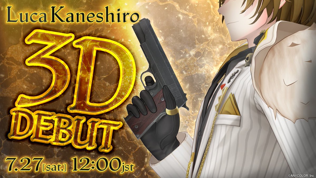 NIJISANJI_World's tweet photo. [Luca Kaneshiro 3D Reveal starts soon🎉]

 🦁💰 @luca_kaneshiro's 3D Reveal stream starts in TWO hours!

⏰Date &amp; time:
July 27th (Sat), 12:00 JST

🔻Waiting room:
https://t.co/RduPOvdhZ4

Don’t miss it!

#Luca3D #NIJISANJI3DReveal https://t.co/jwHWRGISJU