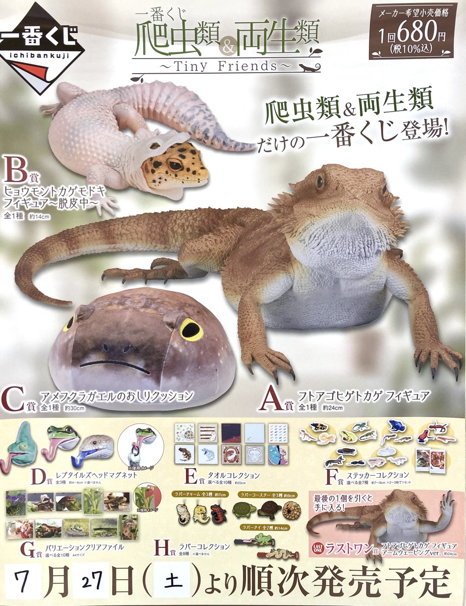 最新 一番くじ 爬虫類&両生類 D賞 レプタイルズヘッドマグネット
