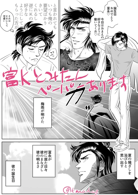 #富K誕生日
タグつけてなかった 4Pの無配あります ギャグです 