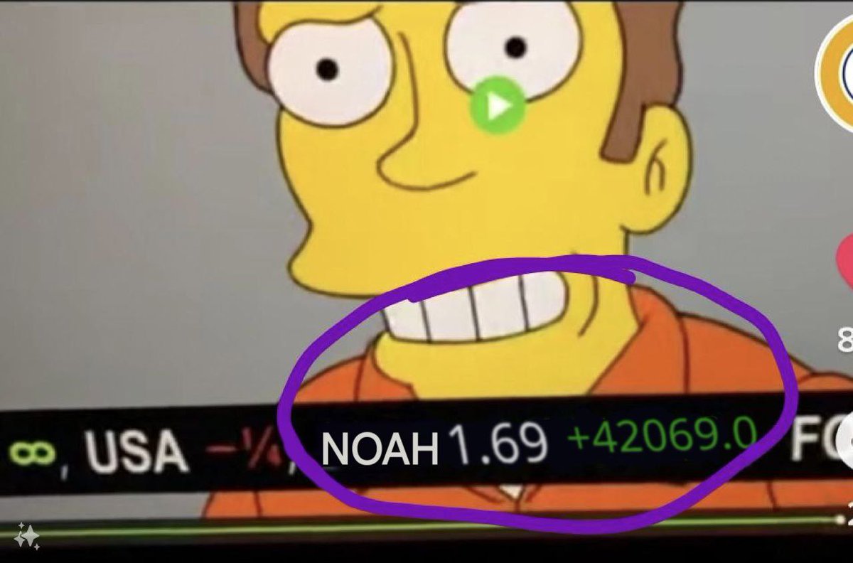 TheRealMegaTits's tweet photo. @AMG_GT63_ @level941 The simpsons are never wrong 

$NOAH https://t.co/O9Ap9SgI1z