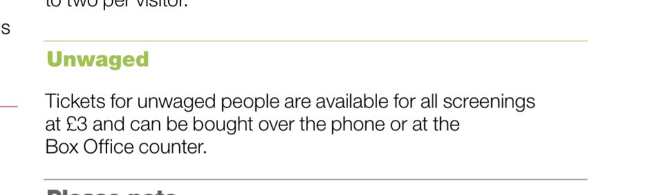 One if the things the BFI should be shouting about is that unwaged people can get a ticket for £3.