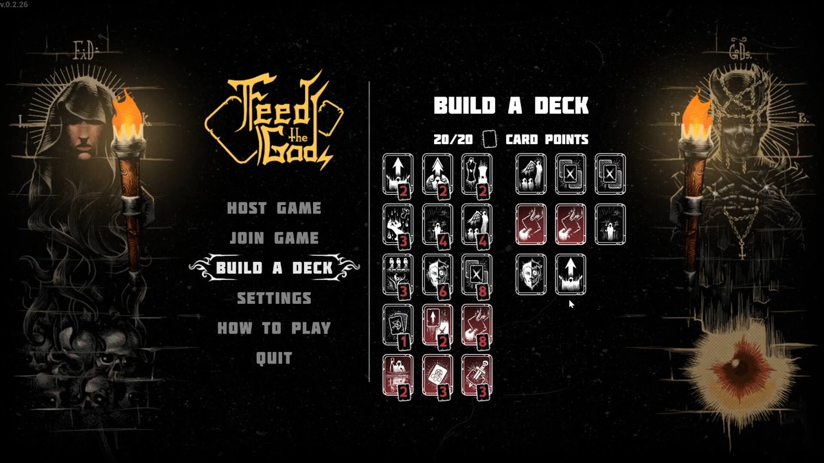Deck building mechanic is unusual.
In Feed the Gods you'll have to combine your own deck with a shared one!

✨Wishlist on Steam: s.team/a/2918960
☎️Join our Discord for updates and announcements: discord.gg/UKfZNgVKud
🃏Expect playtest soon!

#screenshotsaturday