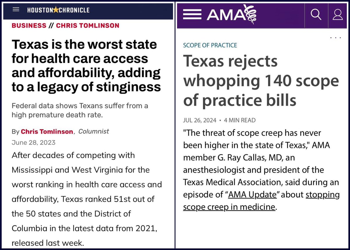 This couldn’t be AT ALL related eh <a href="/DocRayC/">Ray Callas</a> <a href="/texasama/">Texas AMA</a> ? <a href="/aanacrna/">AANA</a> <a href="/AANP_NEWS/">AANP</a> <a href="/AAPAorg/">American Academy of Physician Associates</a> <a href="/TxANACRNAs/">TxANA</a> way to humble brag on limiting access and increasing costs tho. #bigwin