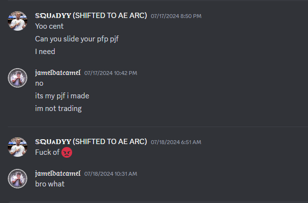 JamelDATCamel's tweet photo. @discord_support I'm pretty sure this kid falsely reported me on discord, Now my discord account is suspended for being underage. He used inspect element to say some interesting stuff, the original one was where he said "fuck of" You can also see he forgot to remove the emoji.. https://t.co/D1AeFzLJbh