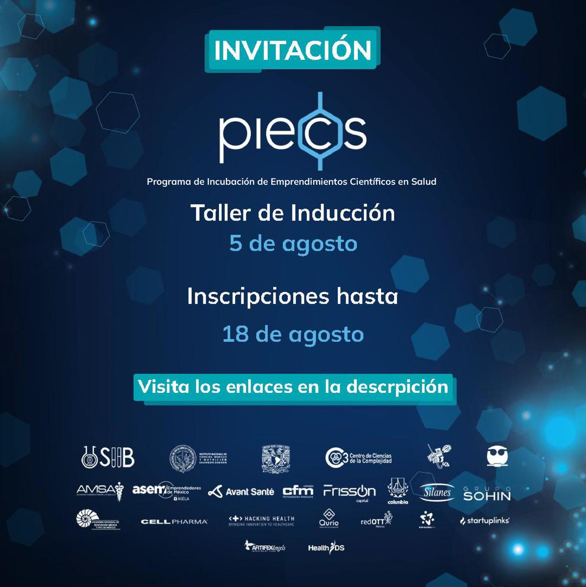 ¿Quieres emprender en salud? 🚀 ¡Postula a #PIECS!

7 semanas para llevar tu startup al siguiente nivel 🌐

🔹 Inducción 5 de agosto: bit.ly/3YgW7eQ
🔹 Registro (límite: 18 de agosto): bit.ly/4bY08bl
#innovation #health #startups #PIECS #EBELI