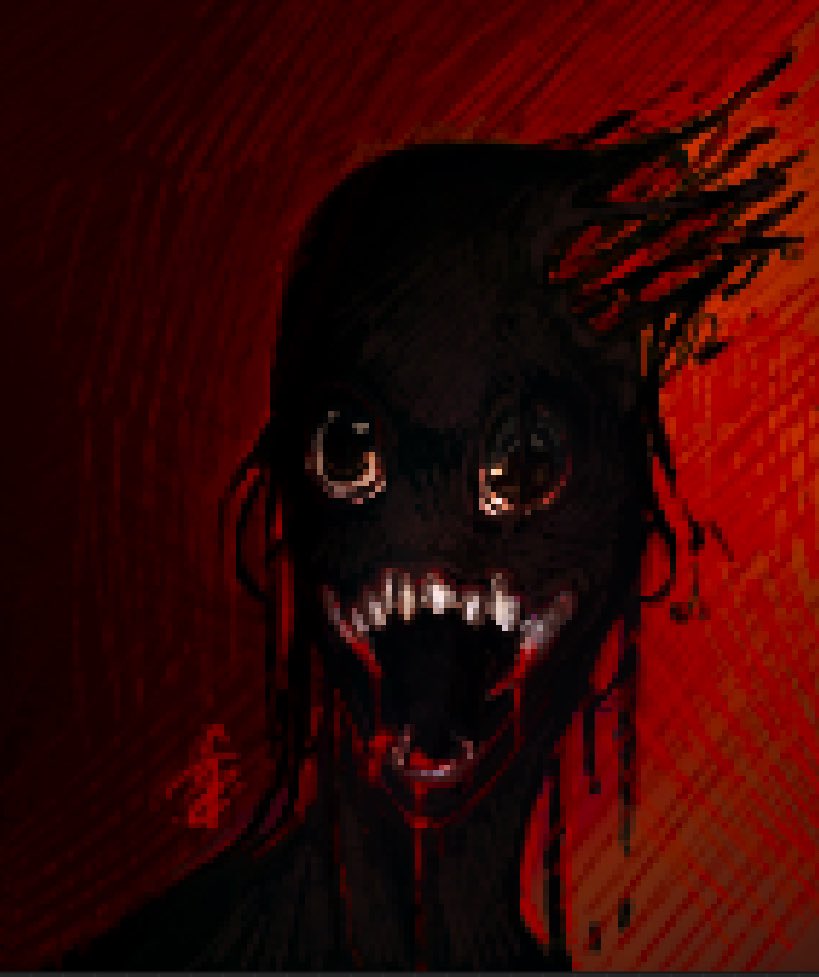 Poshmosh2's tweet photo. Tried something new ✨  idk how to save  it without it becoming blurry 😞
#art #drawing #HorrorArt #pixelart https://t.co/tjVgP25dnB