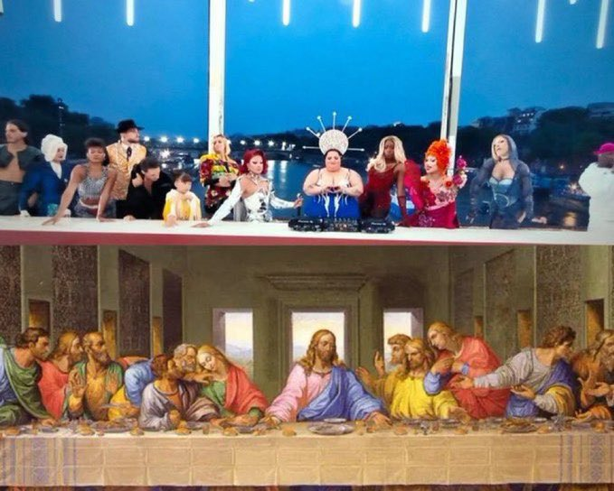 PastorGigas's tweet photo. Não me incomodo com piada religiosa, faz sentido darem risada do que não acreditam

Mas aqui não vi piada... Vi uma tentativa de usar religião como manipulação sociopolítica, vi desrespeito a um grupo, quando todos deviam se unir

#cerimoniadeabertura #Blasfêmia #Olimpiadas2024 https://t.co/1HO6Rtcig5