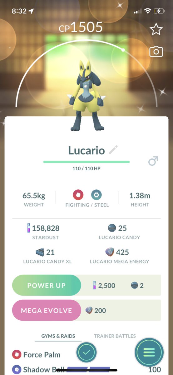 BluHustle's tweet photo. Finally got my favorite Pokémon in shiny ✨ version‼️‼️‼️ 2nd raid and it popped up I couldn’t believe it‼️ #Lucario #PokemonGo #Shiny https://t.co/qW19tmICx6