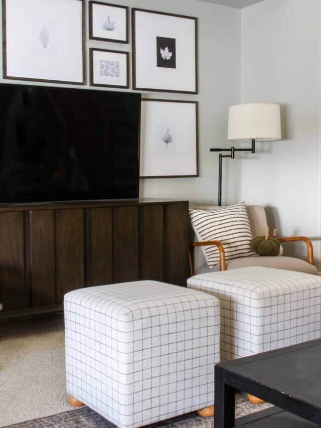 inspirationfor's tweet image. Recreate this designer ottoman look with my easy DIY footed cube ottoman tutorial and save yourself thousands while still getting the stylish look! bit.ly/3LmEVwP #diy #lookforless