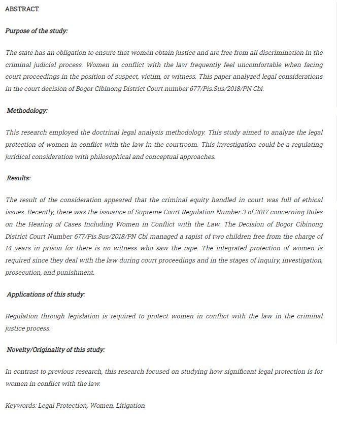 Jurisprudence_e's tweet photo. Amarini, Indriati, dkk. “Integrated Legal Protection of Women in Conflict with the Law in the Criminal Judicial Process (Decision Case Number 677/Pis.Sus/2018/PN Cbi).” Jurnal #Jurisprudence, 2022, hlm. 265–82. https://t.co/RWqsxZGR9K, https://t.co/hVT1Yw04zP. https://t.co/RrYxmPDYrS