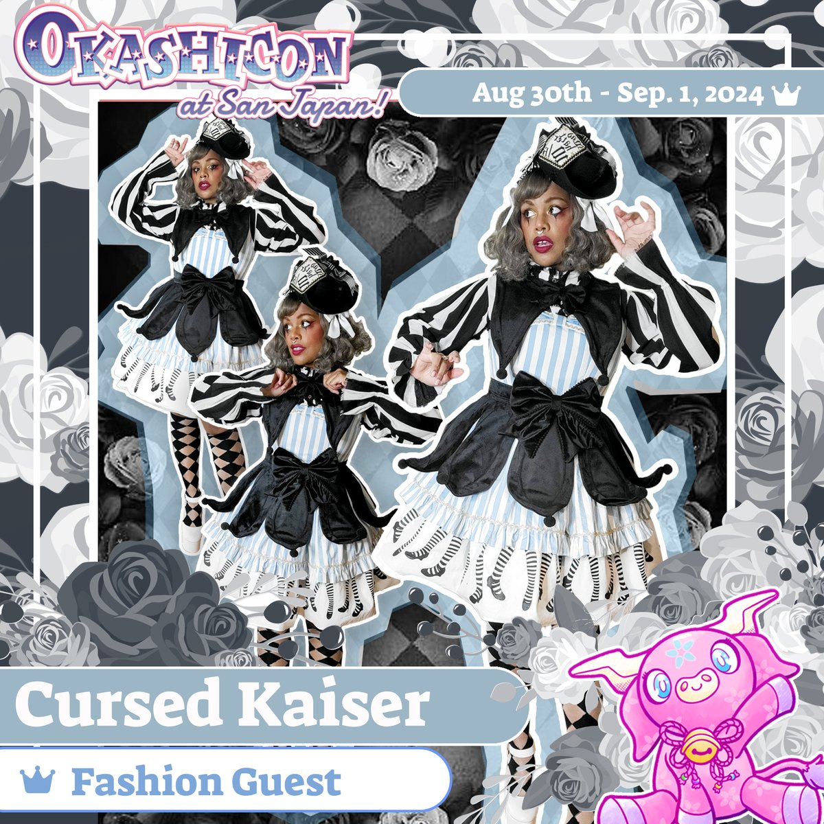 We are beyond excited to welcome Cursed Kaiser as a fashion guest to Okashicon at San Japan! 🖤 Based in NYC, Kursèd Thread is an artist-owned alternative fashion brand where they are Spooky for everyBODY.