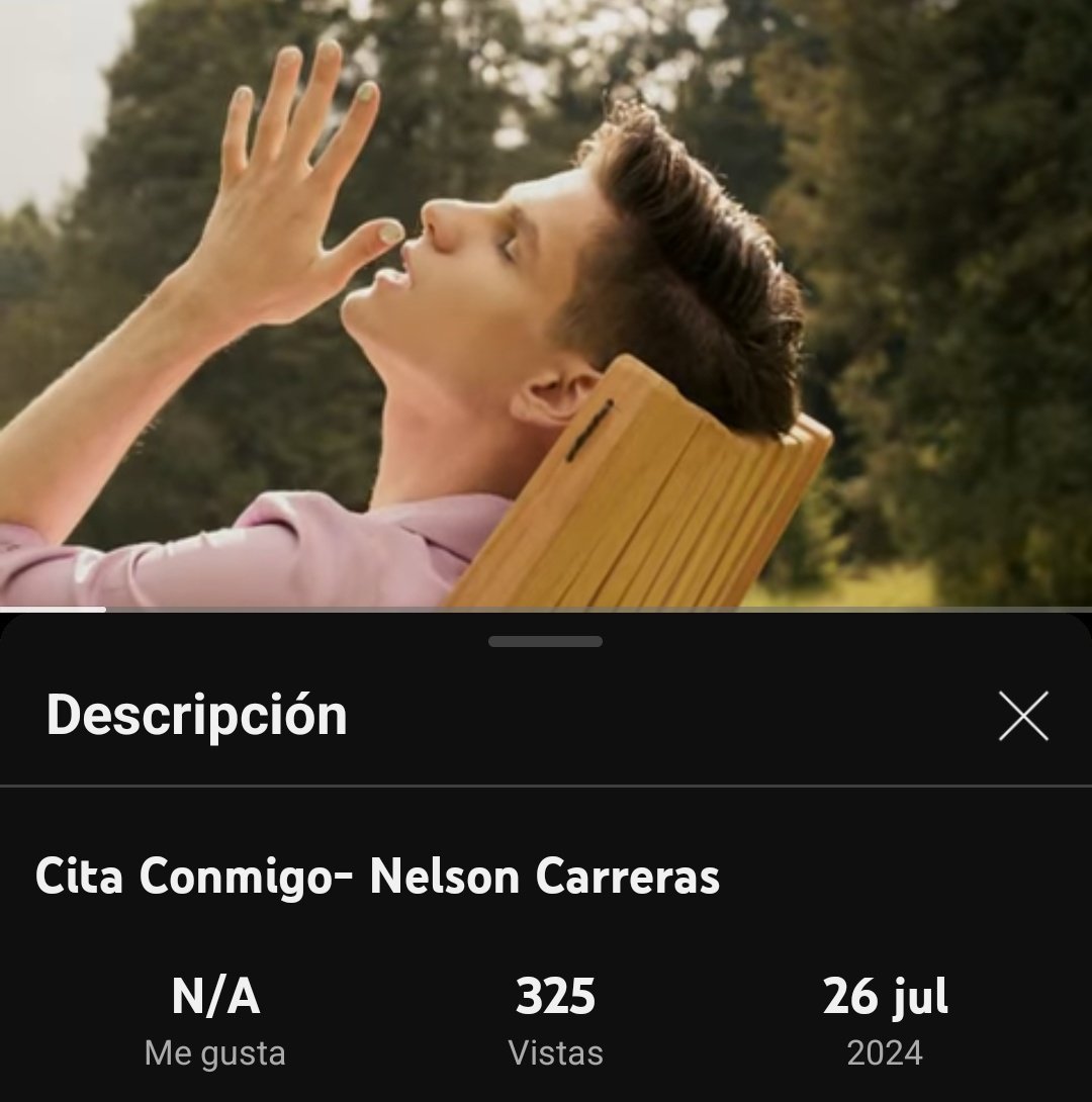 — El MV Oficial de #CitaConmigo, debutó con 325 vistas ✨️

¡vamos a hacer stream! 🥹
🖇: youtu.be/4OjgH53O9Ss?si…

CITA CONMIGO 
CITA CONMIGO OUT NOW
#NelsonCarreras