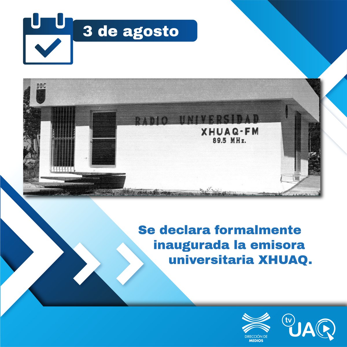 TvUAQ's tweet photo. #EfeméridesUAQ

La programación original era, básicamente, musical, con sólo seis programas semanales y la mayoría de éstos eran colaboraciones proporcionadas por diversas misiones diplomáticas acreditadas en nuestro país 📻

¡Felicidades! 🥳 @RadioUAQ https://t.co/HSqwASCHII