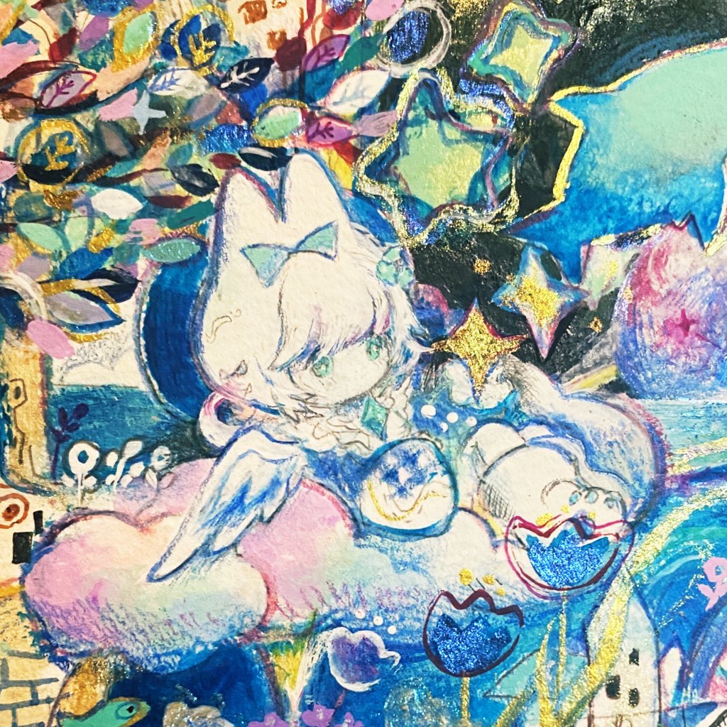 「✧本日スタート✧marienkafer10周年記念展示会 「ドローイング」展 (」|ちくわミエル 𝘤𝘩𝘪𝘬𝘶𝘸𝘢𝘮𝘪𝘦𝘭のイラスト