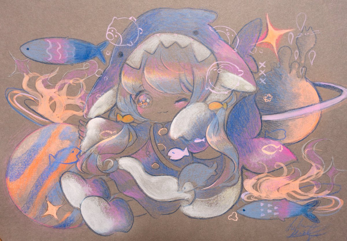 「✧本日スタート✧marienkafer10周年記念展示会 「ドローイング」展 (」|ちくわミエル 𝘤𝘩𝘪𝘬𝘶𝘸𝘢𝘮𝘪𝘦𝘭のイラスト