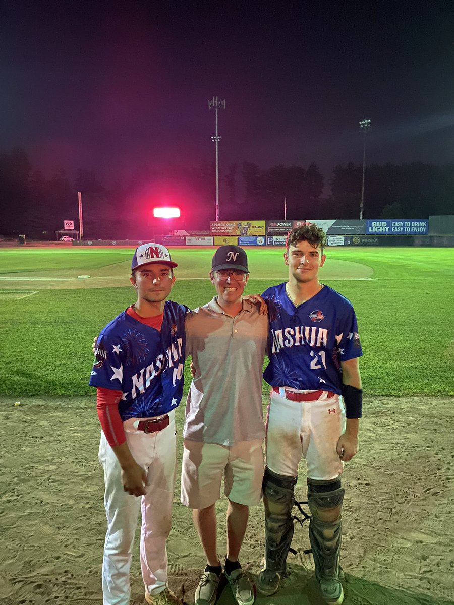 Great to see two former 107 and <a href="/NatickBaseball/">NHS Baseball</a> members in action tonight! <a href="/ben_fosberg/">Ben Fosberg</a> 7 up 7 down to get win in relief in his debut.