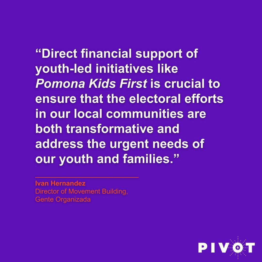 🌟Grantee Spotlight: As an organizing grantee, Gente Organizada incubated and is supporting the Pomona Kids First (PKF) Ballot Initiative. 

Thank you, Gente Organizada, for promoting intergenerational leadership, civic engagement, and positive change in the Pomona community!