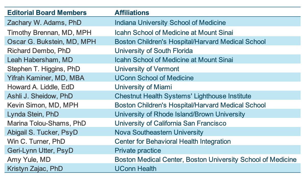 Journal of Child & Adolescent Substance Use (@jofcasu) on Twitter photo We are very grateful to both our returning editorial board members and our new board members for coming together to bring their expertise in guiding the journal š <a href="/LLHabershamMd/">Leah Habersham MD</a> <a href="/DrKMSimon/">Kevin M. Simon, MD, MPH</a> <a href="/marinapsych/">Marina Tolou-Shams</a> <a href="/yule_am/">Amy</a> <a href="/dr_utter/">Dr. Geri Lynn Utter, PsyD.</a> We are very grateful to both our returning editorial board members and our new board members for coming together to bring their expertise in guiding the journal š <a href="/LLHabershamMd/">Leah Habersham MD</a> <a href="/DrKMSimon/">Kevin M. Simon, MD, MPH</a> <a href="/marinapsych/">Marina Tolou-Shams</a> <a href="/yule_am/">Amy</a> <a href="/dr_utter/">Dr. Geri Lynn Utter, PsyD.</a>