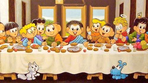 12 versões da Santa Ceia para você também achar blasfêmia - a thread! 🧶

Começando com "A Turma da Mônica", de Maurício de Souza.