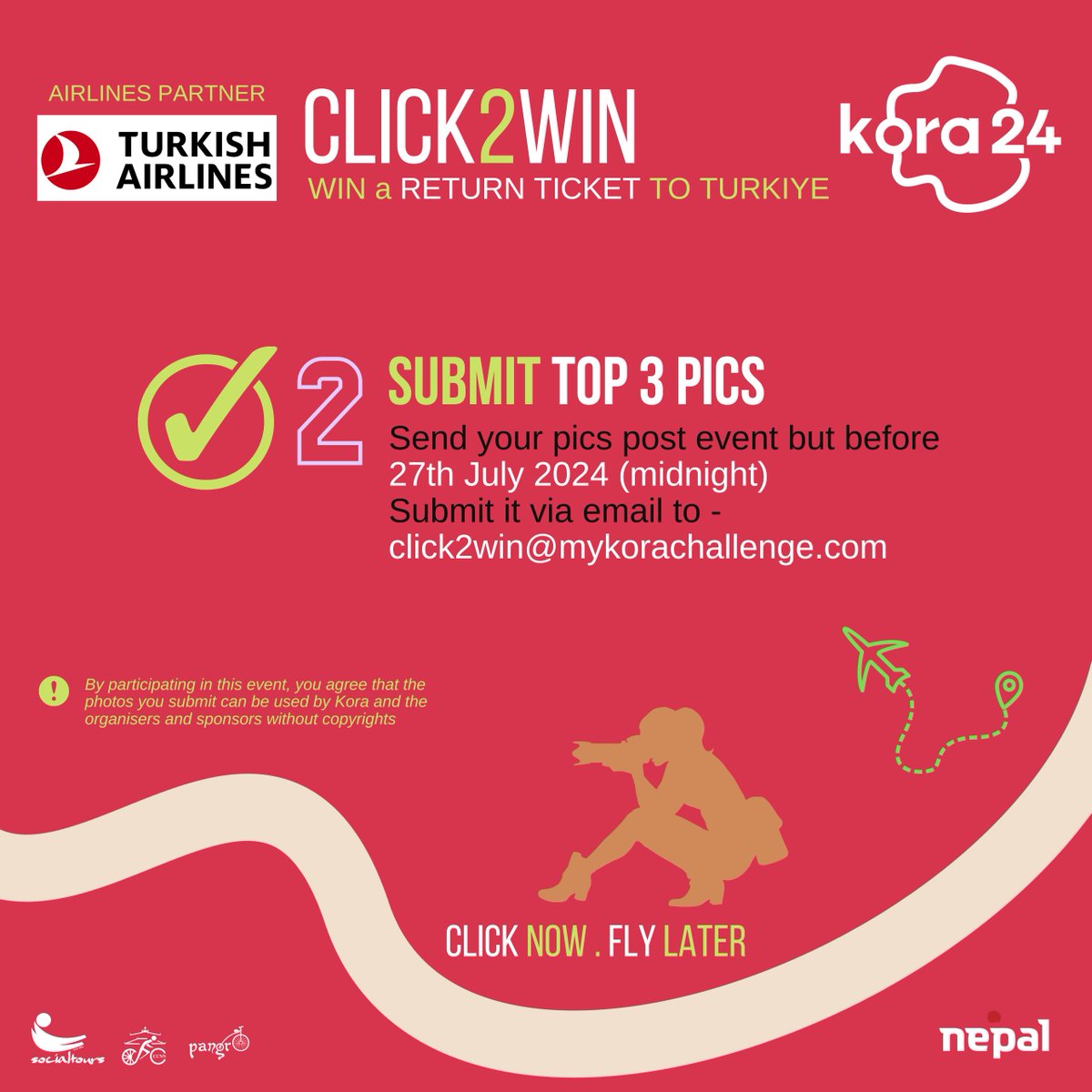 korachallenge's tweet photo. #Kora24 | FINAL DAY of photo submission for #Click2Win! âïļ
Note: Open to anyone who took pictures of the rides that happened during #Kora24 - anywhere in #Nepal
#TurkishAirlines #Kora #Photography #PhotoCompetition #CyclingCommunity #KoraChallenge #MyKoraChallenge #NepalNow https://t.co/da6vj3kscu