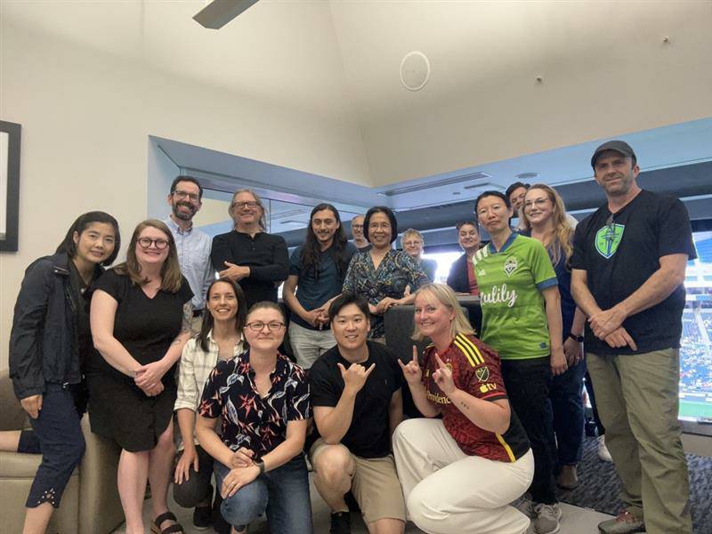 Enjoying #SoundersMatchday with some of the Curevo Vaccine team!