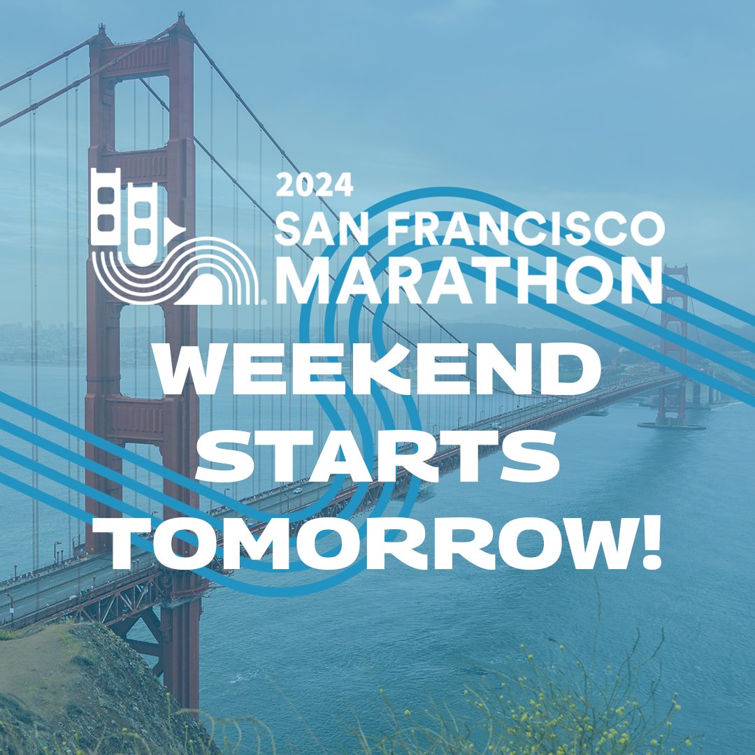 theSFmarathon's tweet photo. San Francisco Marathon weekend starts TOMORROW! 🗓️
The Alexi Pappas 10k and the 1st Half Marathon are almost sold out! 😱
Register before it's too late! ⏳
#sfmarathon #sfmarathon2024 #sfm #sfm2024 #sanfrancisco #running #runningjourney #stepintoyourstory https://t.co/AmvLmDXDPv