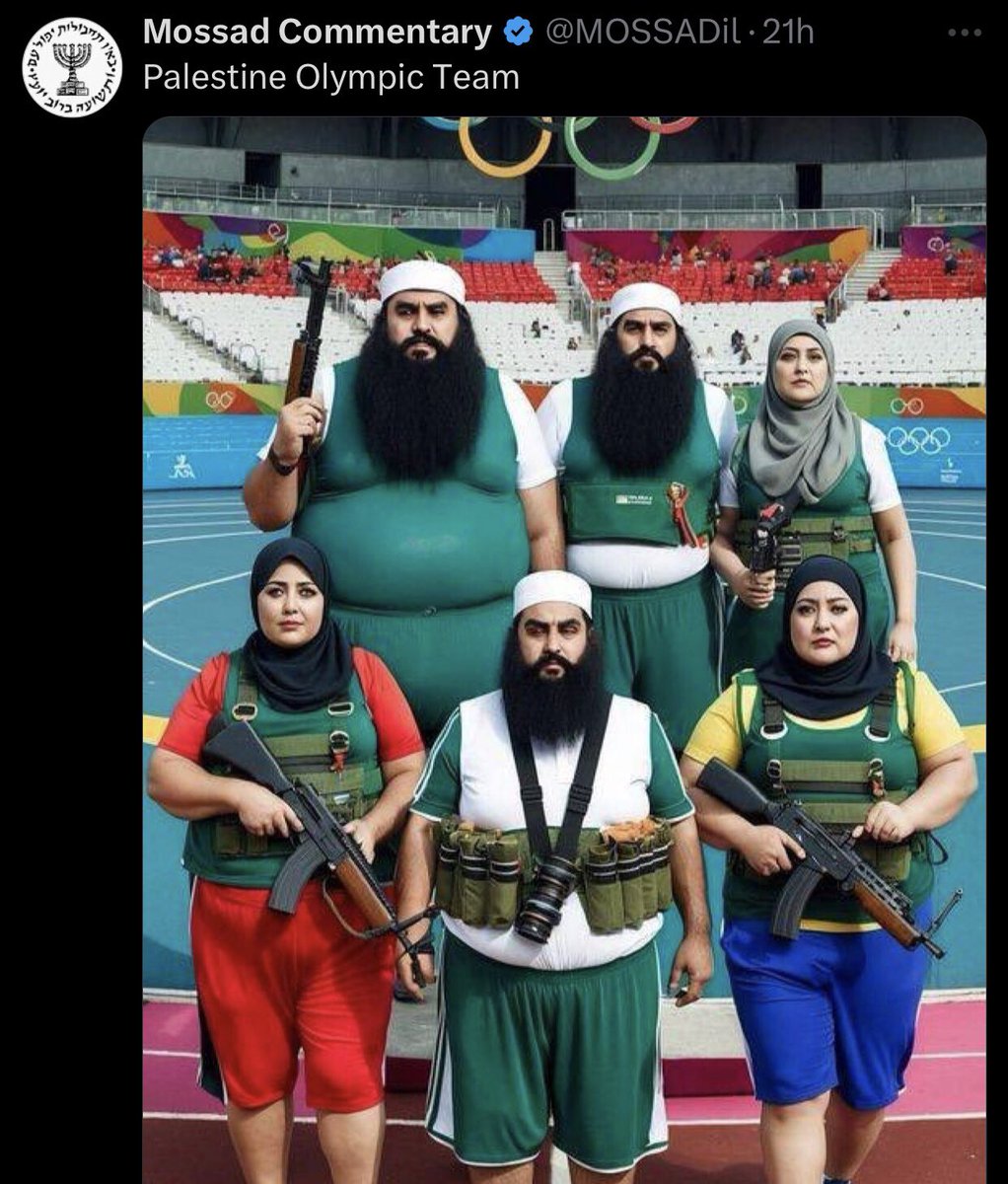 TOliveFern's tweet photo. Of course zionists used AI, because the Palestinian team is just perfect! Look how awesome they are 😍 https://t.co/Si5JYwgKs5