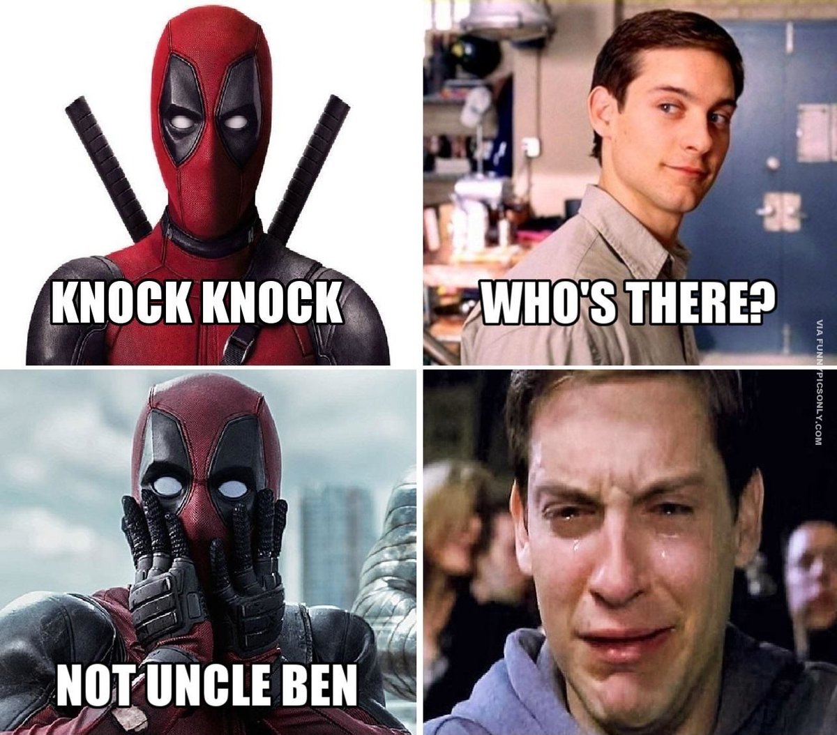 Neilfan12's tweet image. ⚔️🕷 #Deadpool #MercWithAMouth 😲 #SpiderMan #Joke 🕷⚔️